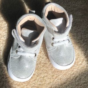 Monkey Feet silver high top sneakers